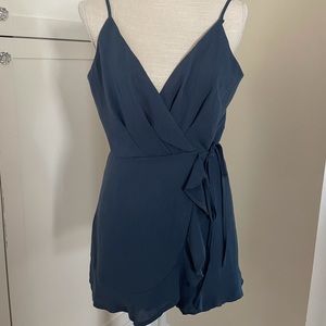 She + Sky navy blue romper size small